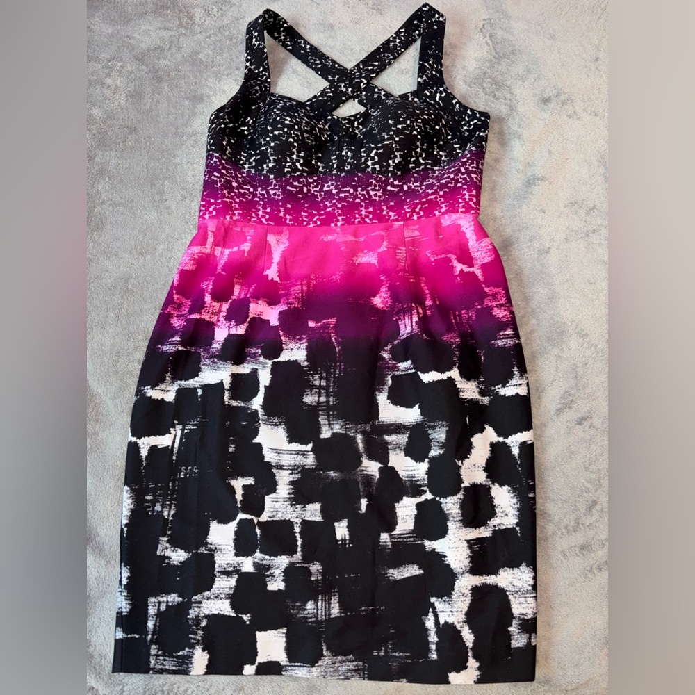 Calvin Klein Strapless Dress in Pink and Black